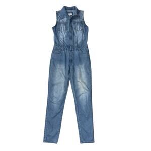 UEC UNIQ BY LITZ Denim Sleeveless Jumpsuit LIGHTWEIGHT STRETCH SZ S